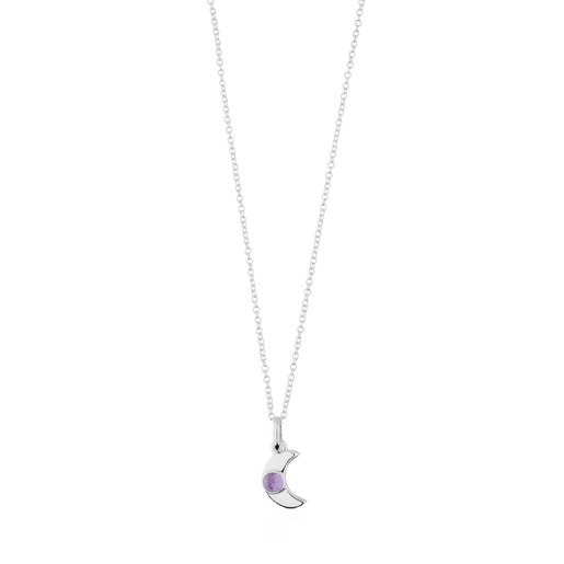 Silver Super Power Necklace with Amethyst