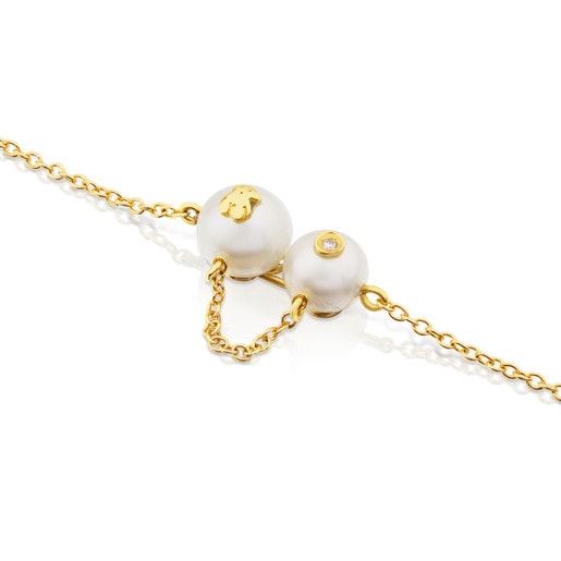 Armband Icon Pearl aus Gold mit Perle und Diamant