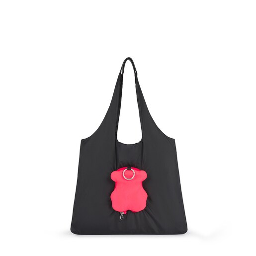 Shopping Oso Plegable Salsi Negro-Rosa