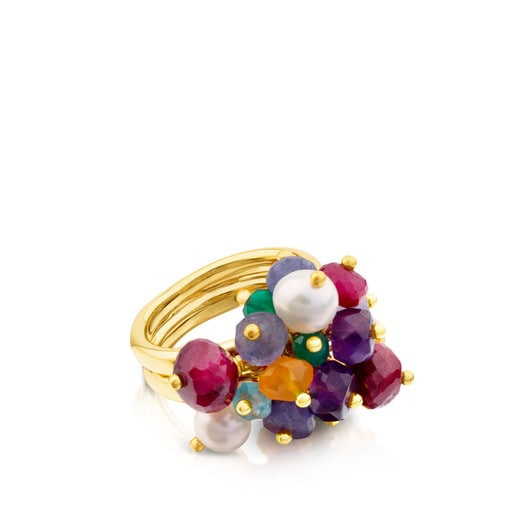 Vermeil Silver Elise Ring with Gemstones and Pearls