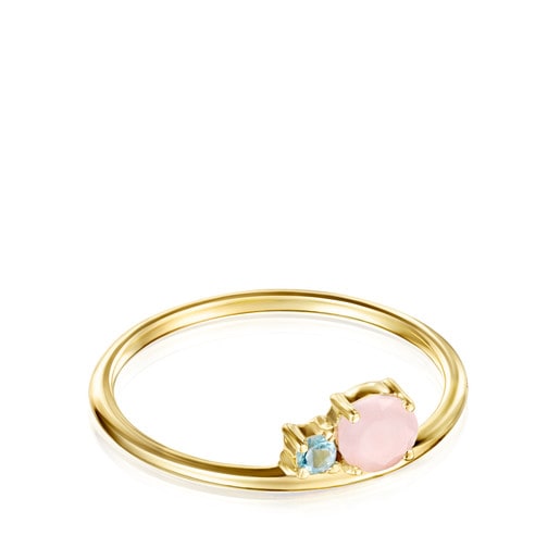 TOUS Mini Ivette Ring in Gold with Opal and Topaz
