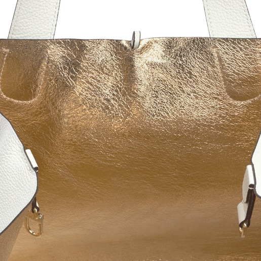 Large white Leather Leissa Tote bag