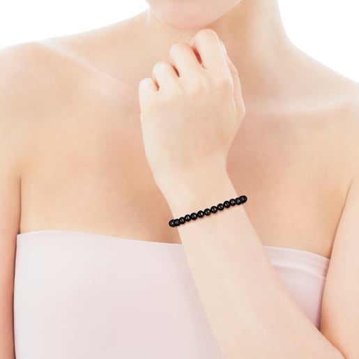 Shungite and Silver Color Bracelet