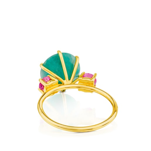 Ivette Ring in Gold with Amazonite and Ruby | TOUS