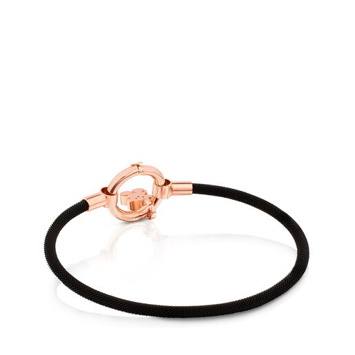 Pulsera pequeña Hold con baño de oro rosa 18 kt sobre plata y acero