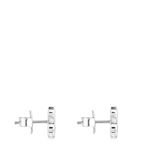 Серьги-пусеты Alma Rusa из серебра с перламутром