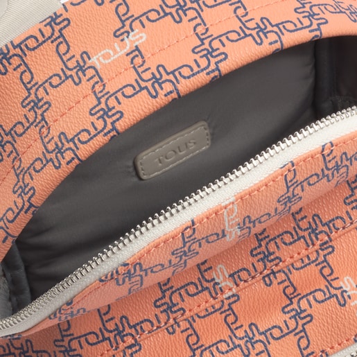 Sac à dos Tous Logogram petit orange et beige