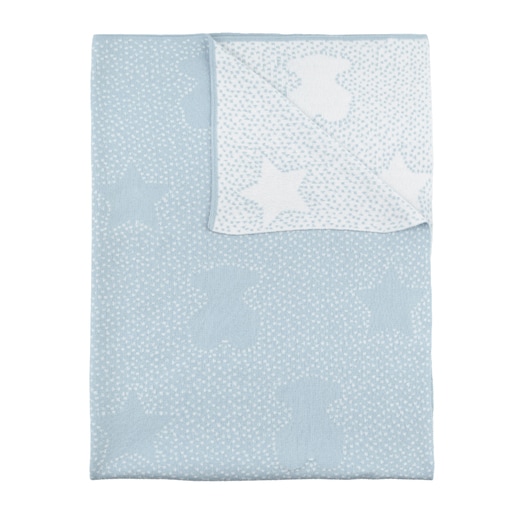 Nile iconic Tous reversible blanket in Sky Blue