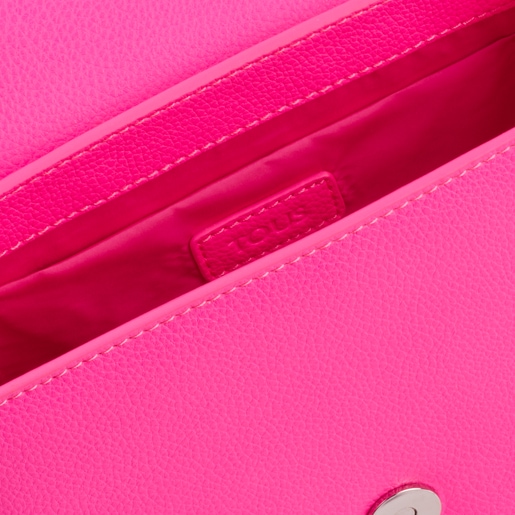 Τσάντα Χιαστί Ruby σε φωσφορίζον ροζ χρώμα με πούλιες