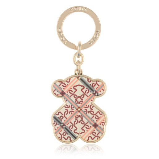 Beige and blue Oso Mossaic Frames Key ring