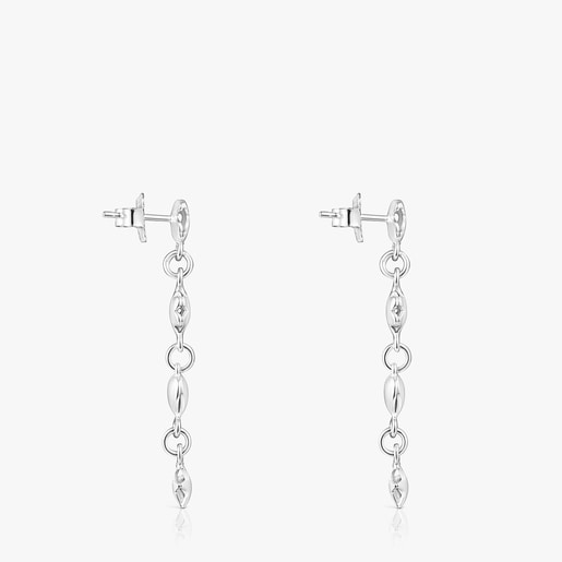 Aretes largos Mini Icons motivos de plata