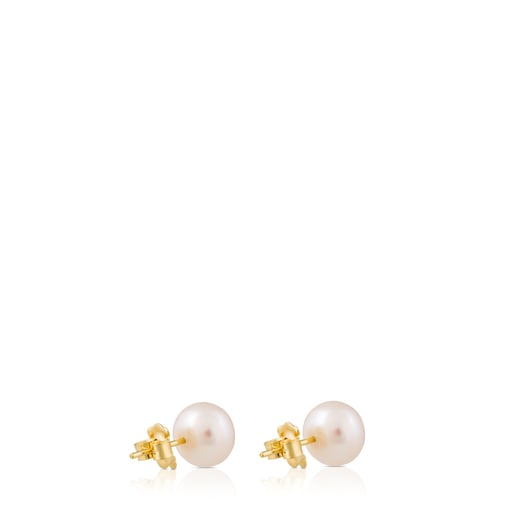 Gold TOUS Bear Earrings with Pearls Bear motif