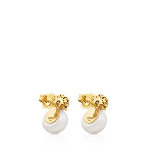 ATELIER Classic Earrings in Gold with Pearl and Diamonds
