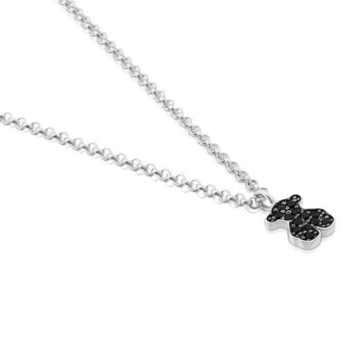 Silver Motif Necklace with Spinel