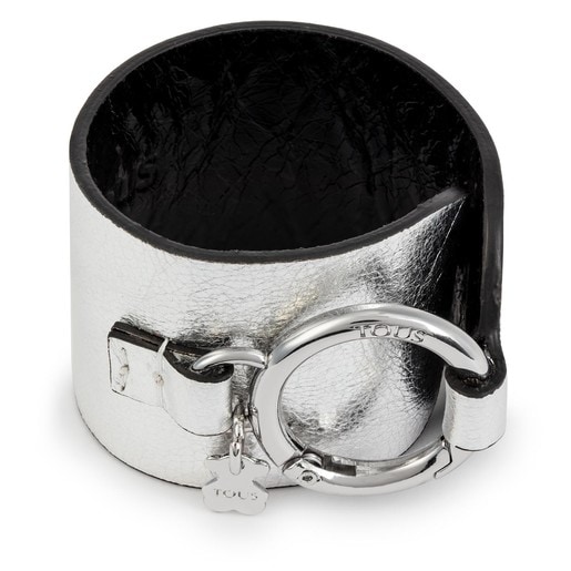 Silver-black hold cuff | TOUS