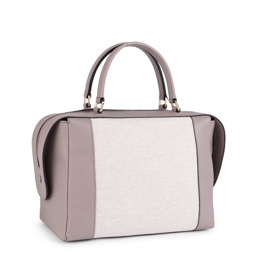 Bowling-Tasche Amba aus Leder in Taupe