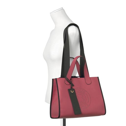 حقيبة أحمال خفيفة Leissa متوسطة الحجم من الجلد باللون الوردي