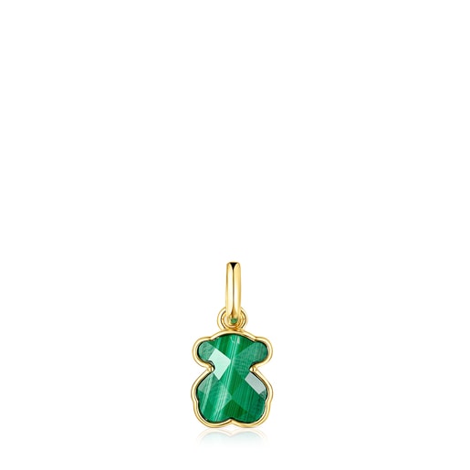 Silver Vermeil and Malachite Icon Color Pendant