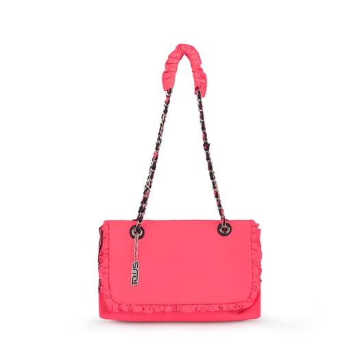 Fluorescent Pink T Lux Crossbody Bag with Flap