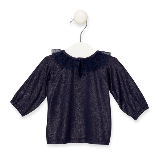 Blusa M/L folho Be Navy Azul Marinho