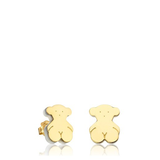 Gold Sandwich Earrings with Mother of Pearl