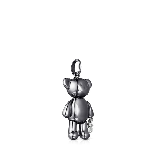 Medium Titanium Teddy Bear Pendant with Diamonds – Limited Edition