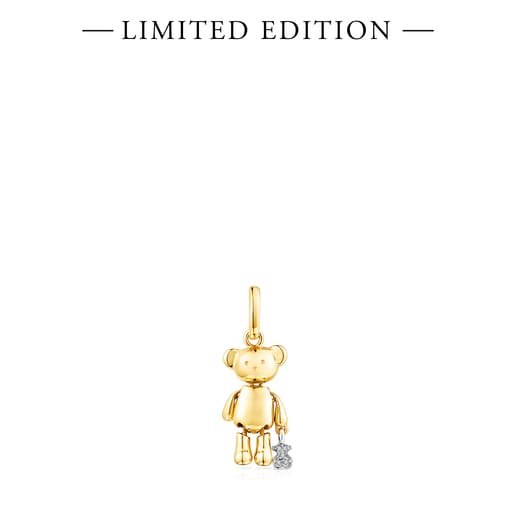 Small Gold Teddy Bear Pendant with Diamonds – Limited edition