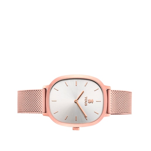 Reloj Heritage de acero IP rosado