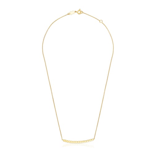 Collana a barra con placcatura in oro 18 kt su argento dritto