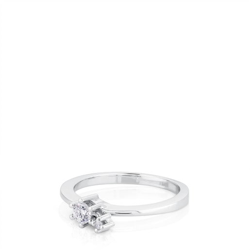 White Gold TOUS Les Classiques Ring with Diamond. 0.15ct