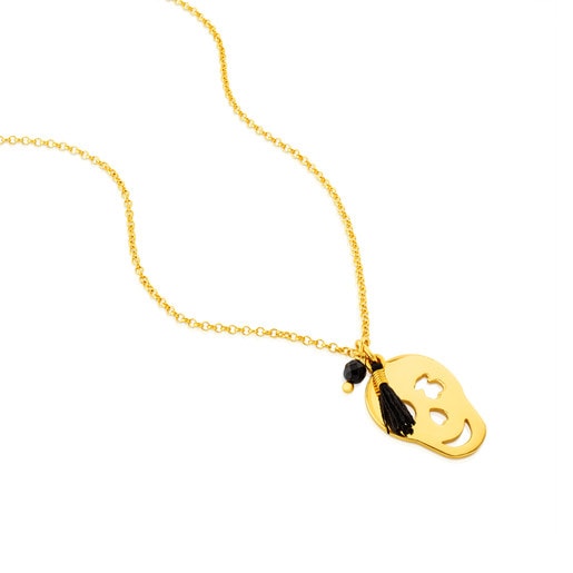 Vermeil Silver Motif Necklace with Onyx
