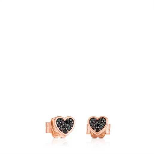 Rose Vermeil Silver TOUS Motif Earrings with Spinels and Heart motif
