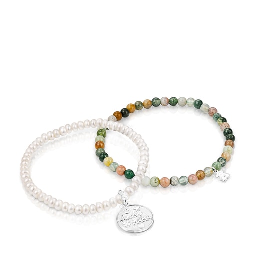 Pack de Pulseras TOUS Good Vibes Mama de Ágatas y Perlas
