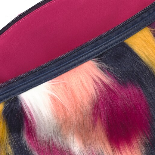 Mittelgroße, mehrfarbige Handtasche Kaos Shock Fur