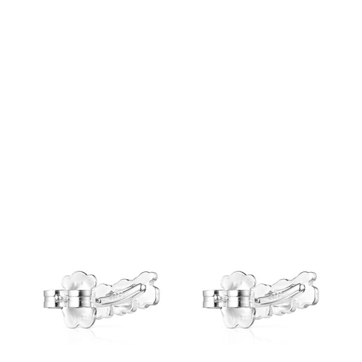 Pendientes trepadores de plata Straight osos TOUS