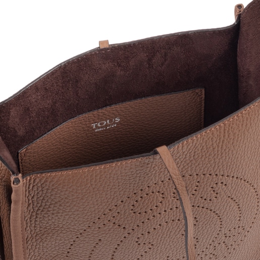 Saca pequeña Leissa de piel marrón