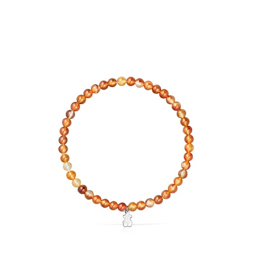 Carnelian and Silver Color Bracelet