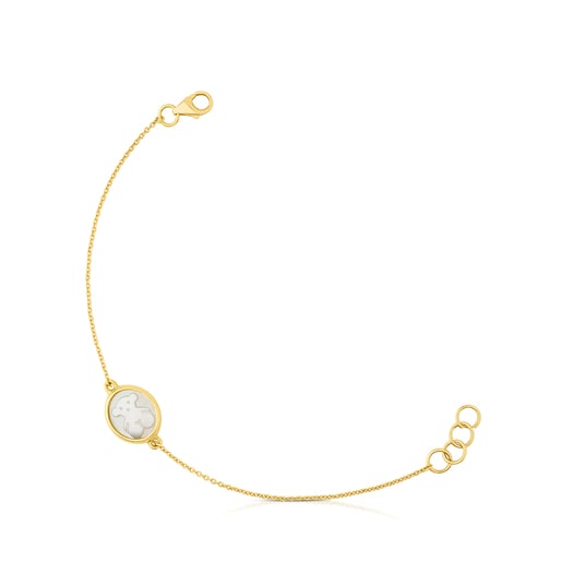 Gold with Mother-of-Pearl Camee Bracelet