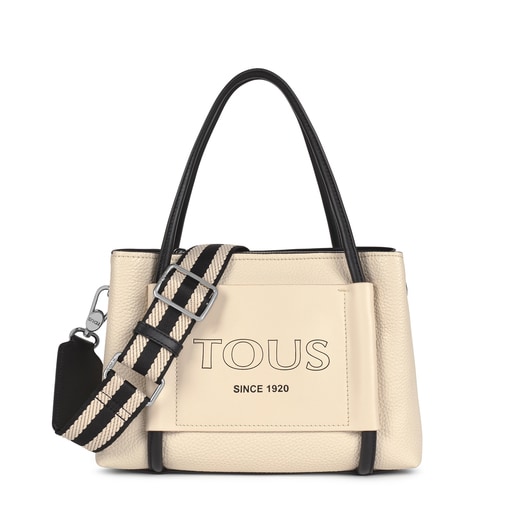 Medium beige Leather TOUS Empire City bag | TOUS