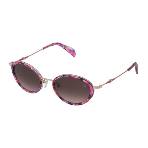 Lunettes de soleil Metal Bar en Métal et Acétate de couleur violette