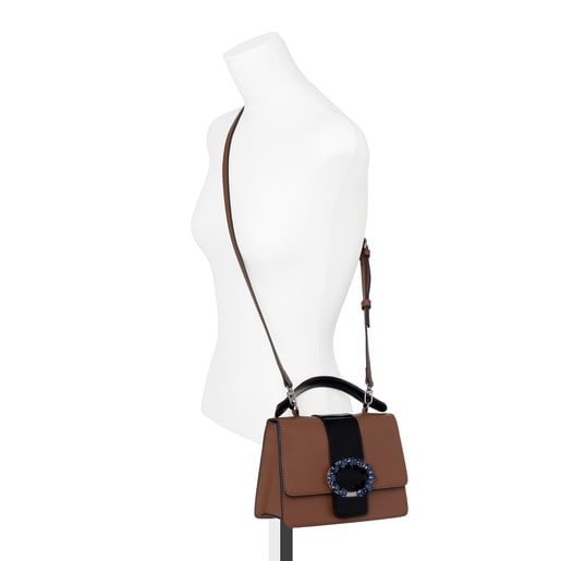 Small brown-black Leather Carlita Crossbody bag