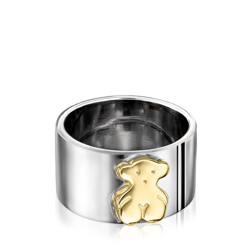 Sweet TOUS Dolls Ring in Dark Silver and Silver Vermeil 1,3cm.