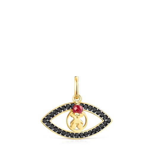 Silver Vermeil TOUS Good Vibes eye Pendant with Gemstones