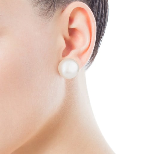 Gold TOUS Pearl Earrings with Pearl