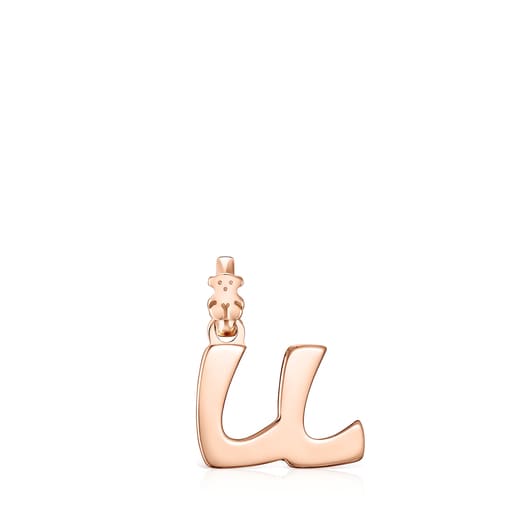 Colgante Alphabet letra LL con baño de oro rosa de 18 kt sobre plata