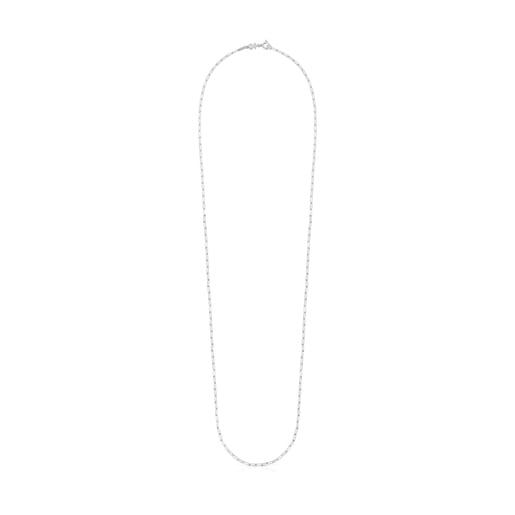 Gargantilla larga de plata con anillas ovales, 75 cm Chain