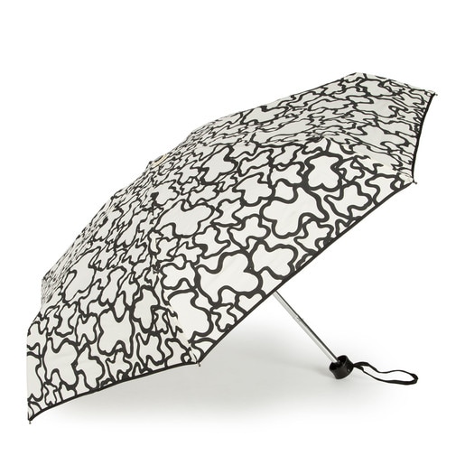 Paraguas mini plegable Kaos en color arena-negro