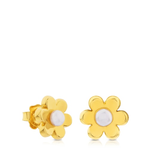 Gold Happy Moments Earrings with Pearl