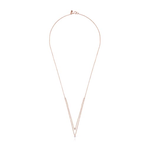 Rose Gold TOUS Les Classiques Necklace with Diamonds 0.08ct