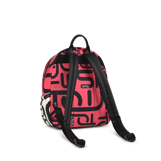 Red and black Shelby Logogram Backpack | TOUS